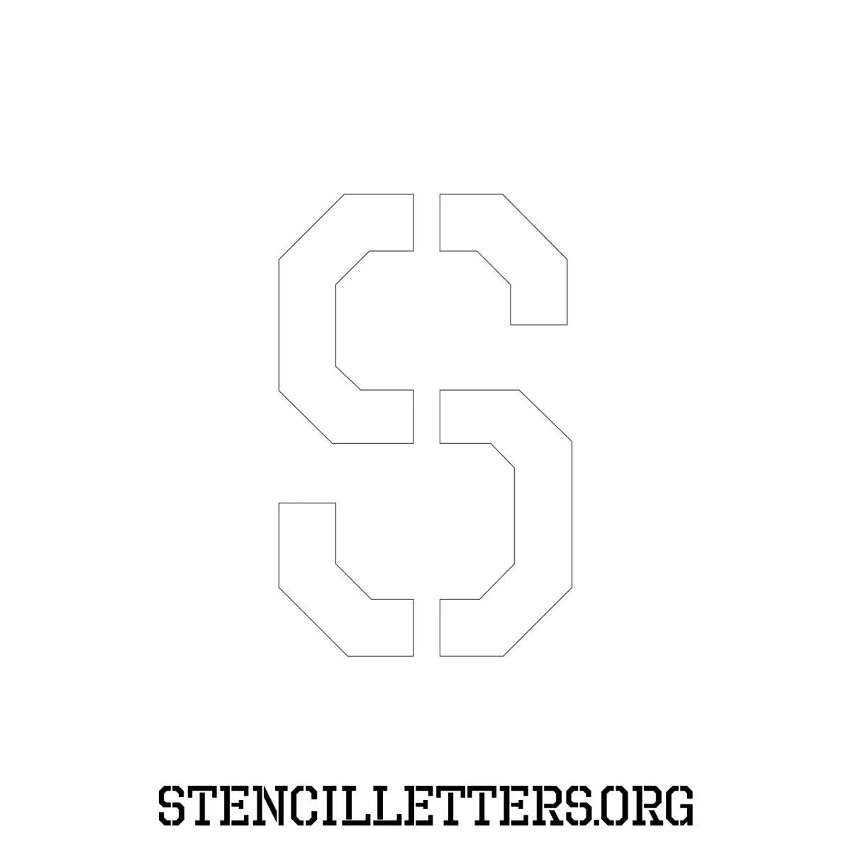4 Inch Free Printable Individual 280 Military Uppercase Letter Stencils