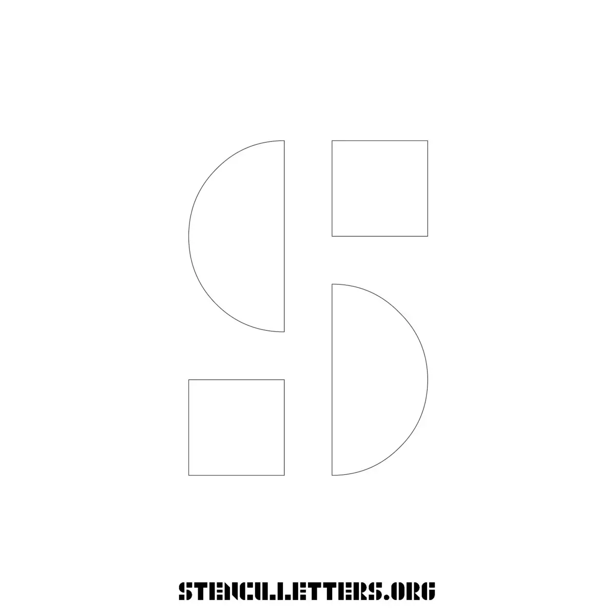 4 Inch Free Printable Individual 282 Decorative Uppercase Letter Stencils