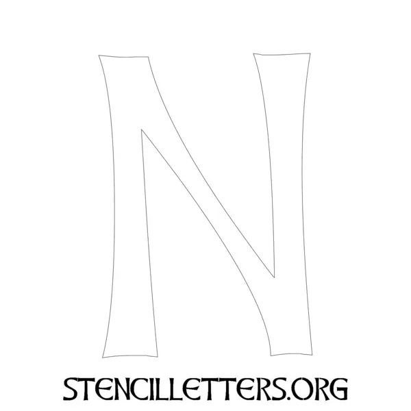2 Inch Free Printable Individual 29 Celtic Uppercase Letter Stencils - Stencil Letters Org