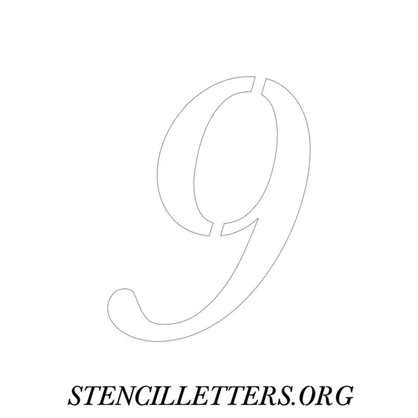 2 Inch Free Printable Individual 32 Italic Number Stencils