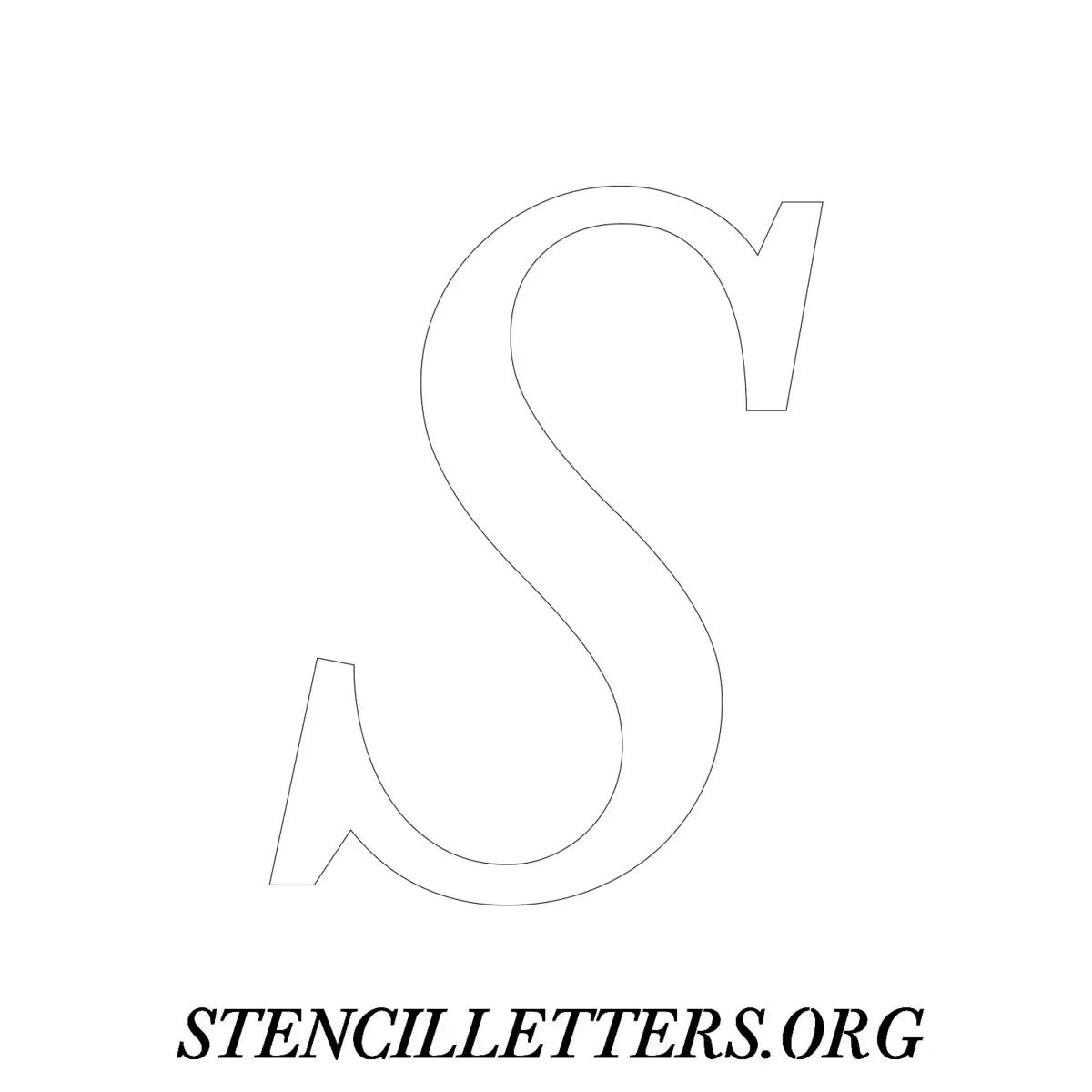 4 Inch Free Printable Individual 32 Italic Uppercase Letter Stencils