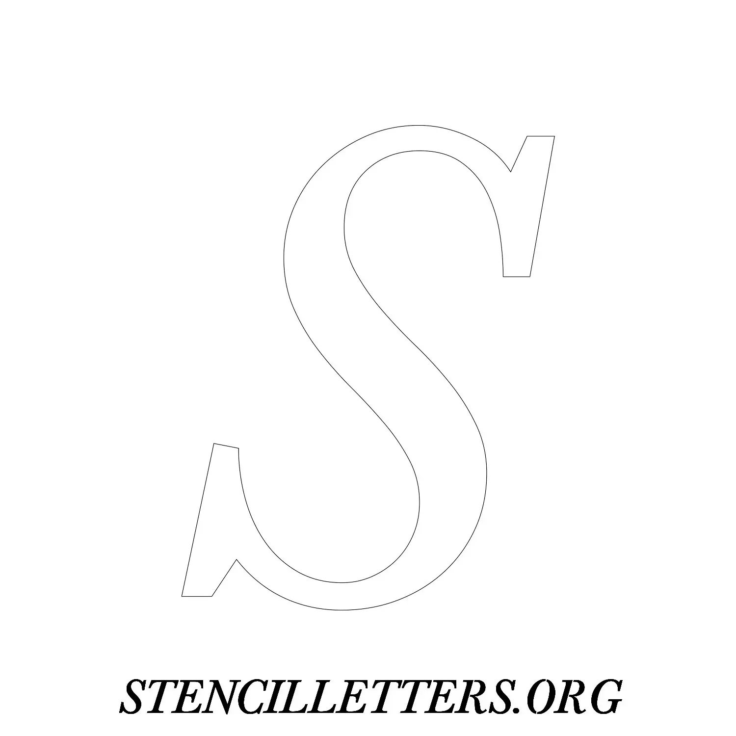 5 Inch Free Printable Individual 32 Italic Uppercase Letter Stencils