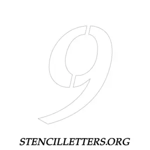 1 Inch Free Printable Individual 35 Italic Number Stencils