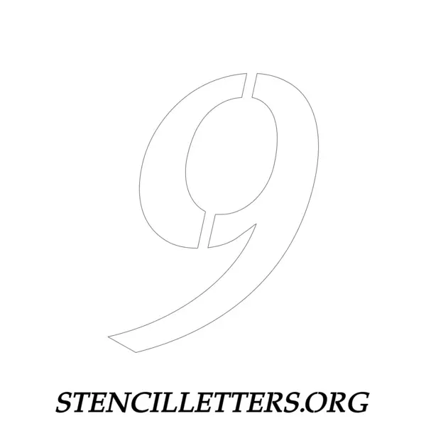 2 Inch Free Printable Individual 35 Italic Number Stencils