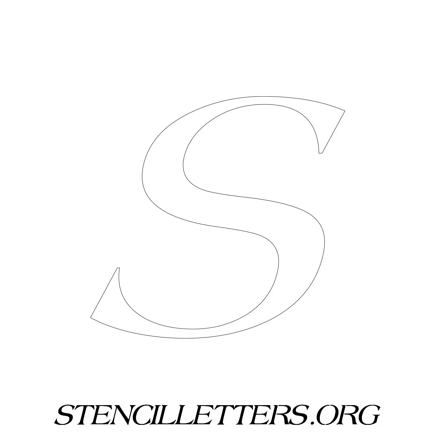 5 Inch Free Printable Individual 37 Italic Lowercase Letter Stencils