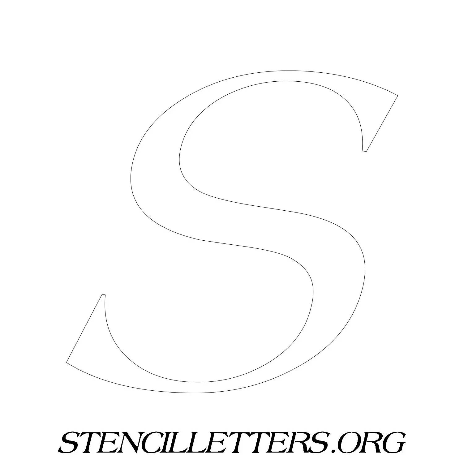 5 Inch Free Printable Individual 37 Italic Uppercase Letter Stencils