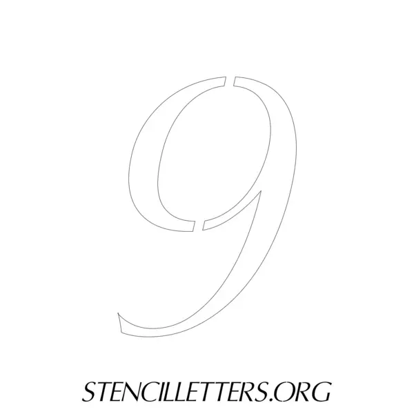 2 Inch Free Printable Individual 38 Italic Number Stencils