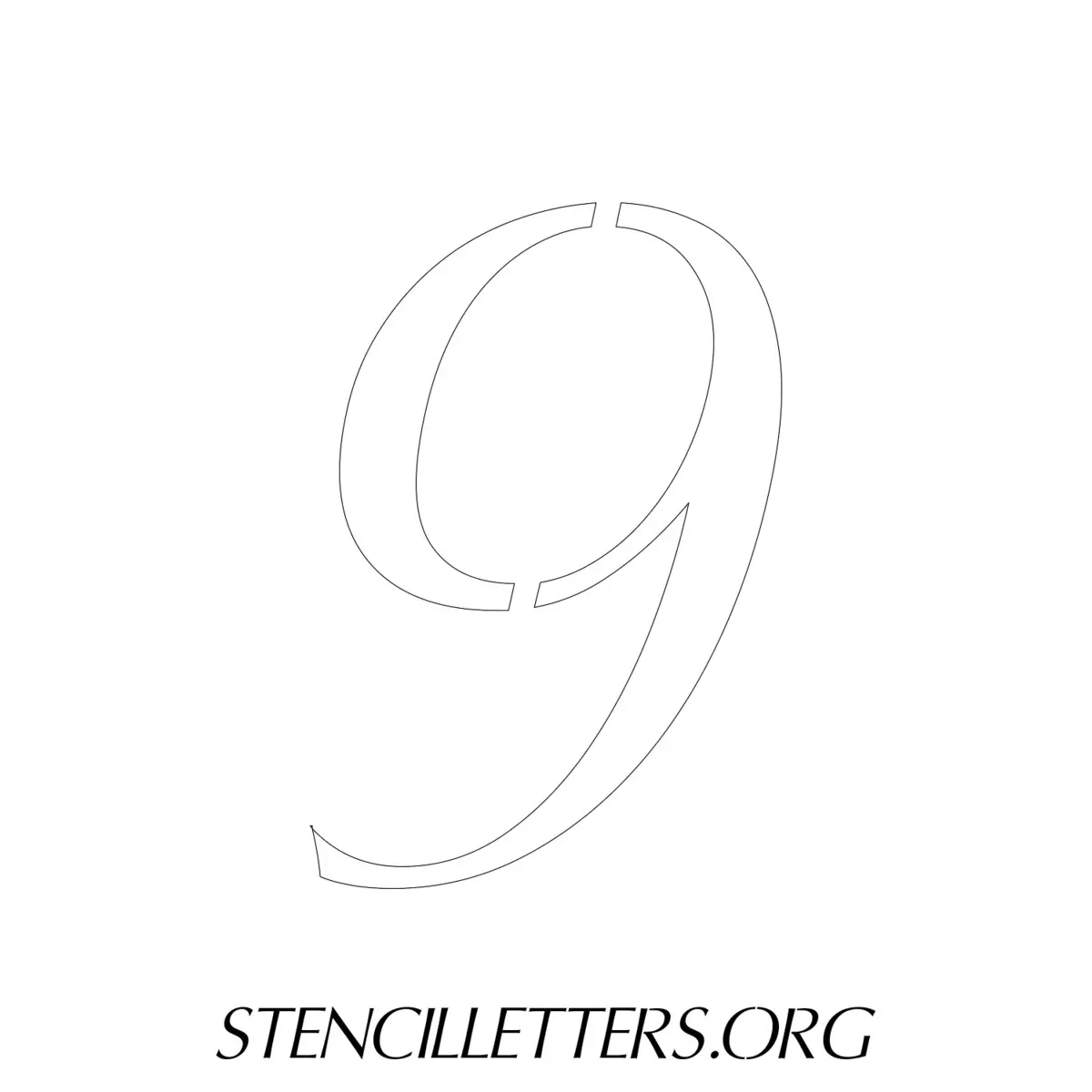 4 Inch Free Printable Individual 38 Italic Number Stencils