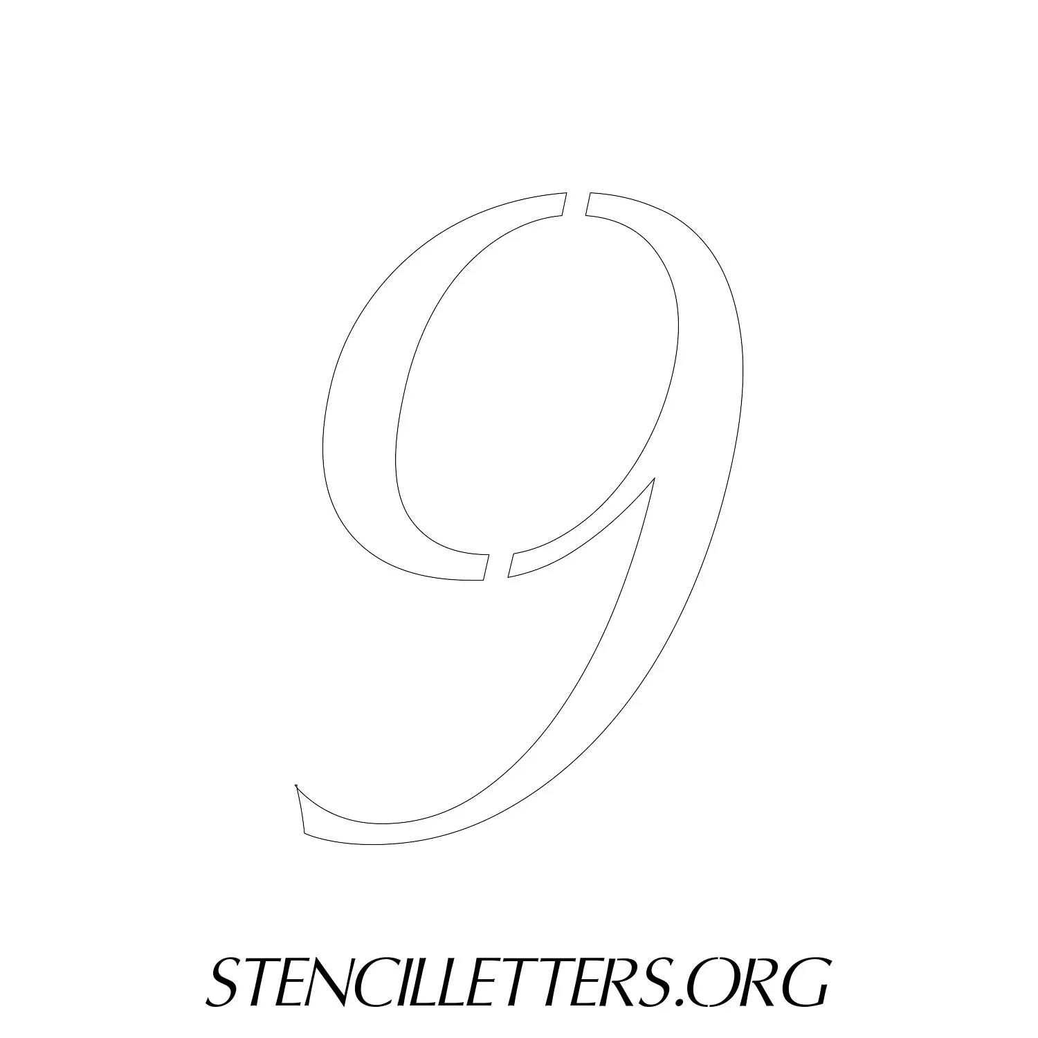 5 Inch Free Printable Individual 38 Italic Number Stencils