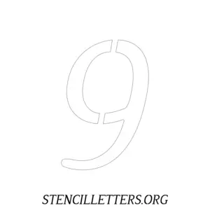 1 Inch Free Printable Individual 39 Italic Number Stencils