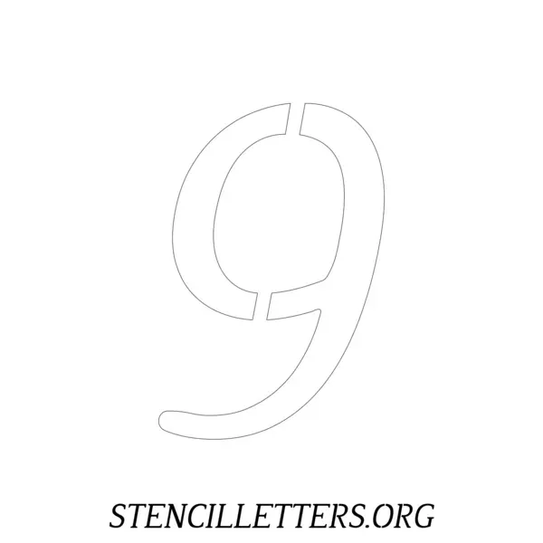 2 Inch Free Printable Individual 39 Italic Number Stencils