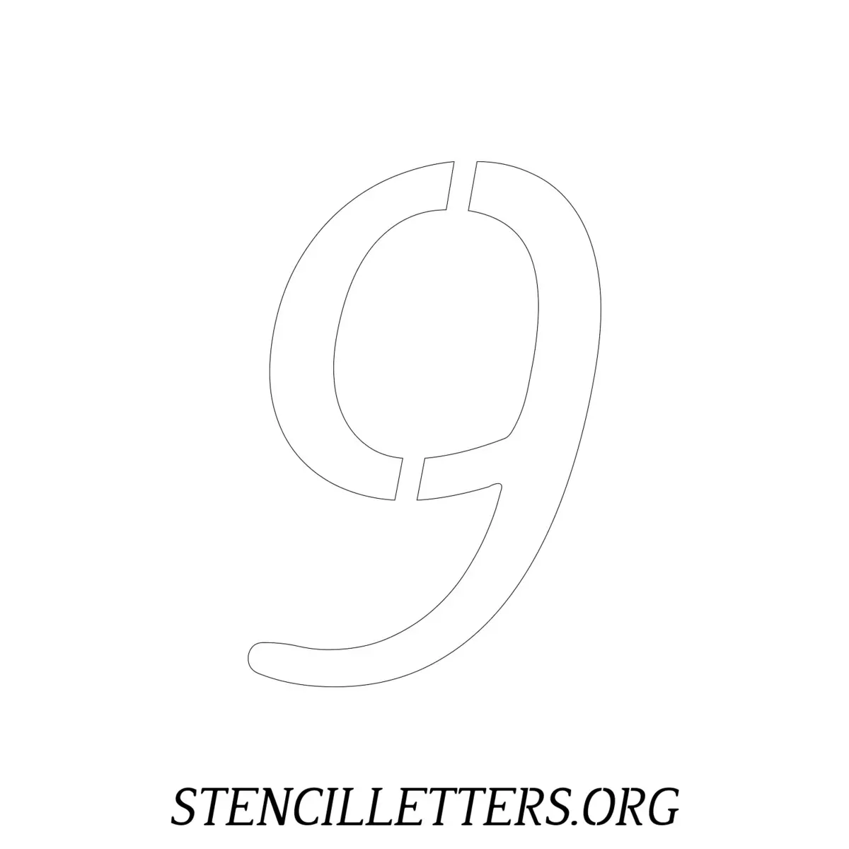 4 Inch Free Printable Individual 39 Italic Number Stencils