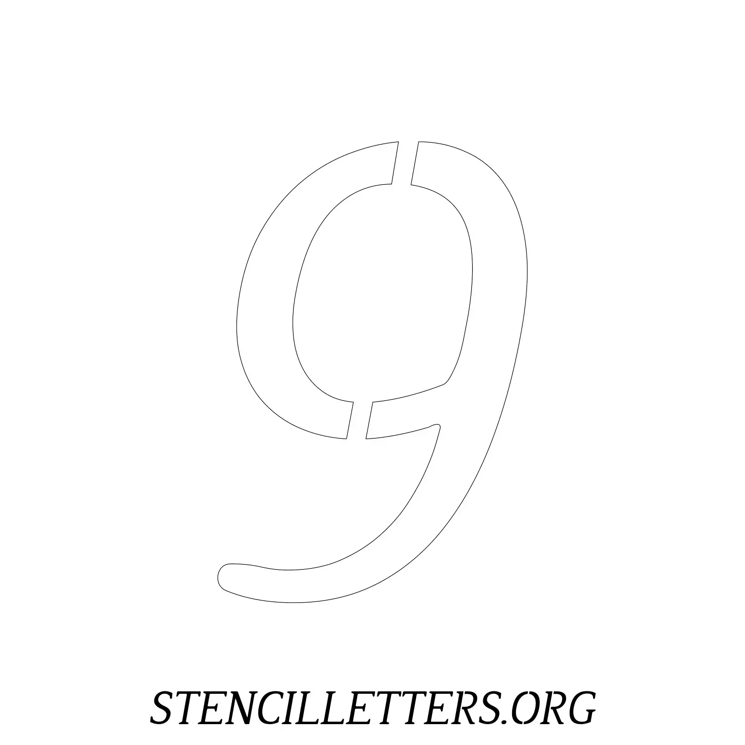 5 Inch Free Printable Individual 39 Italic Number Stencils