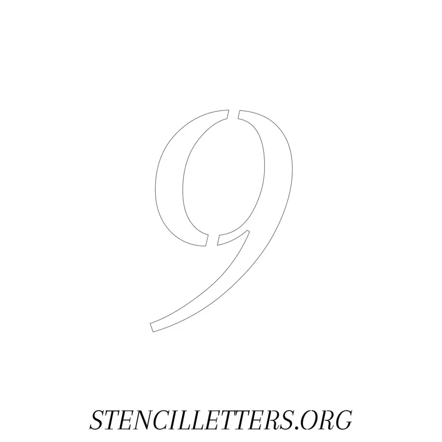3 Inch Free Printable Individual 42 Italic Number Stencils