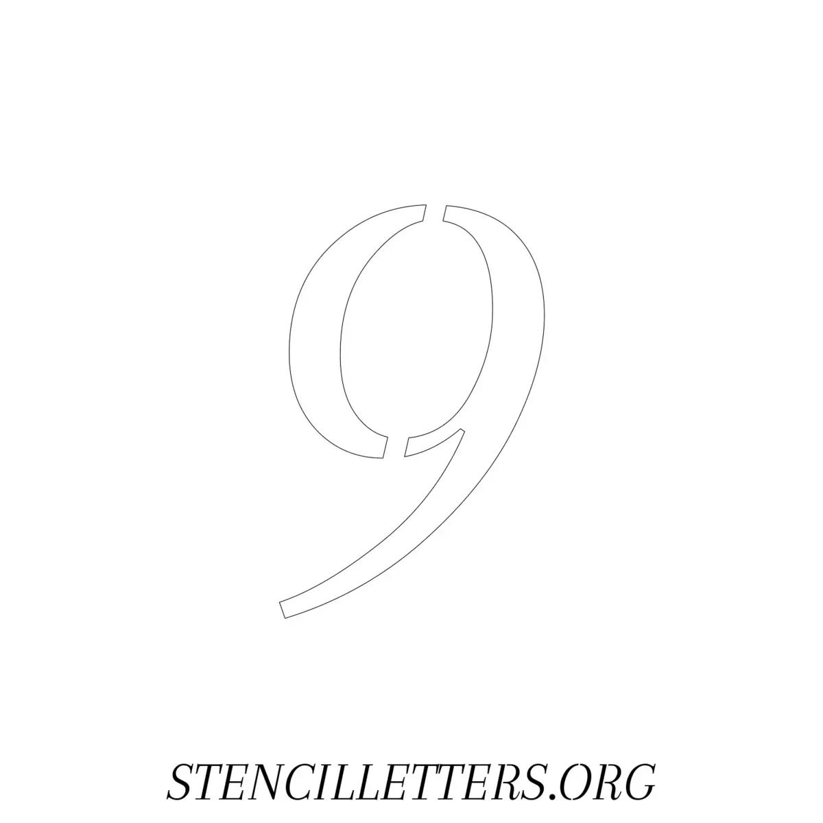 4 Inch Free Printable Individual 42 Italic Number Stencils