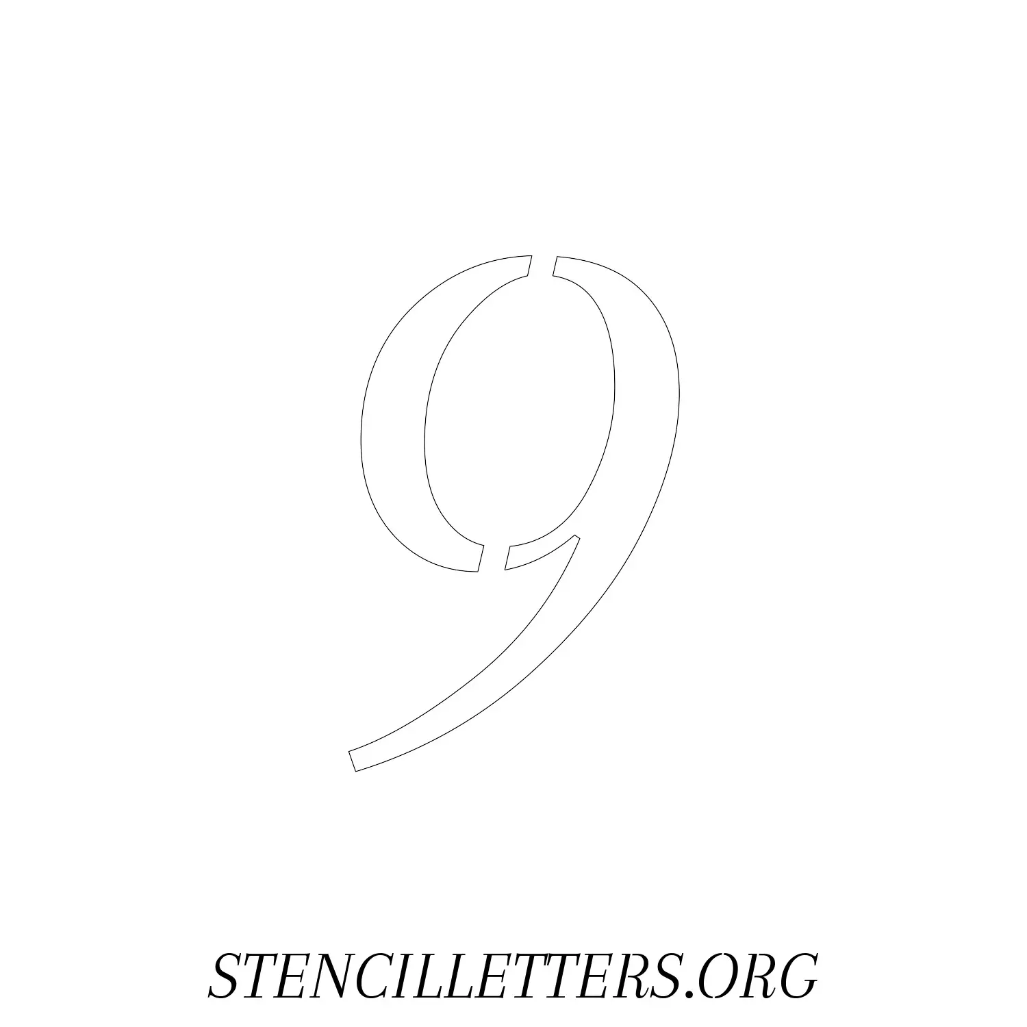 5 Inch Free Printable Individual 42 Italic Number Stencils