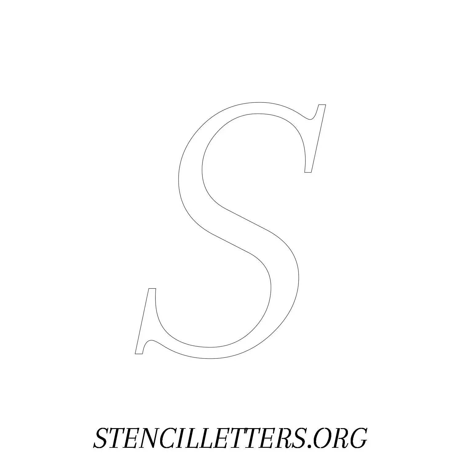 5 Inch Free Printable Individual 42 Italic Uppercase Letter Stencils