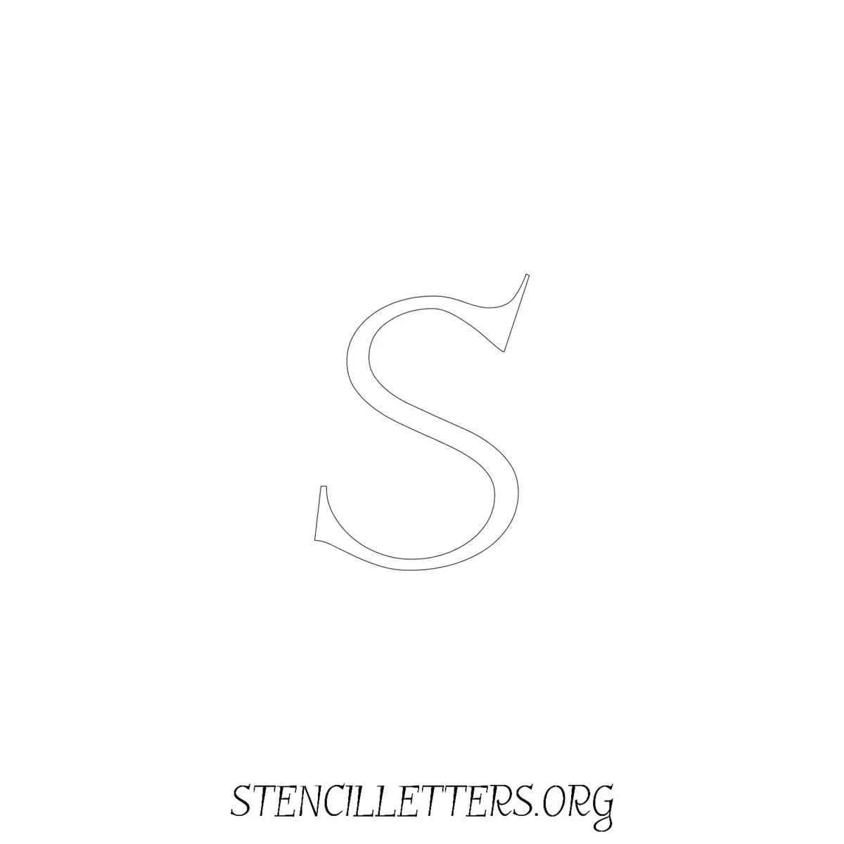 4 Inch Free Printable Individual 43 Italic Lowercase Letter Stencils