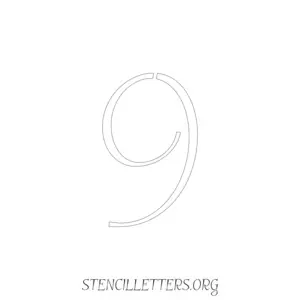 1 Inch Free Printable Individual 43 Italic Number Stencils