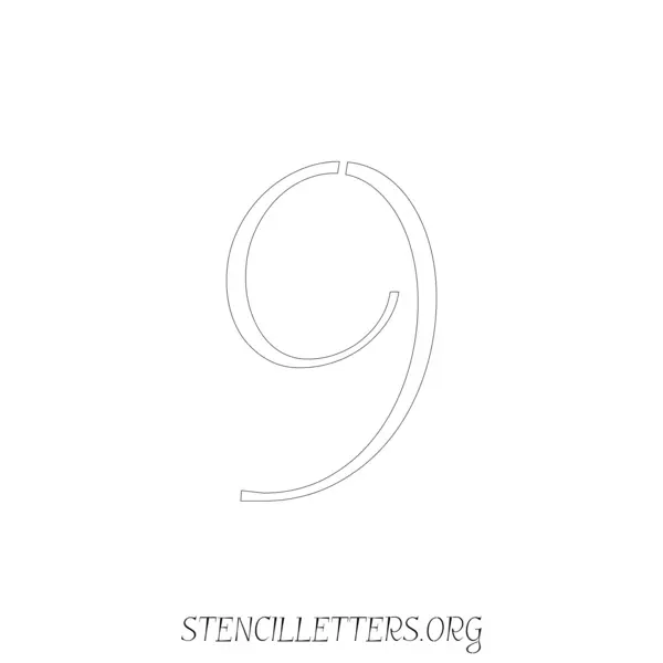 2 Inch Free Printable Individual 43 Italic Number Stencils