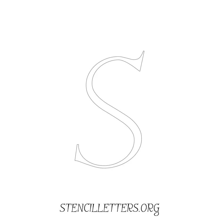 3 Inch Free Printable Individual 43 Italic Uppercase Letter Stencils