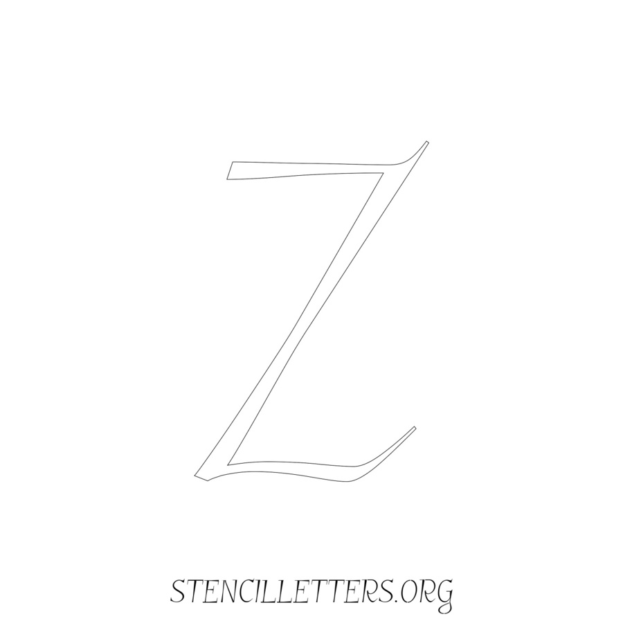 3 Inch Free Printable Individual 43 Italic Uppercase Letter Stencils 