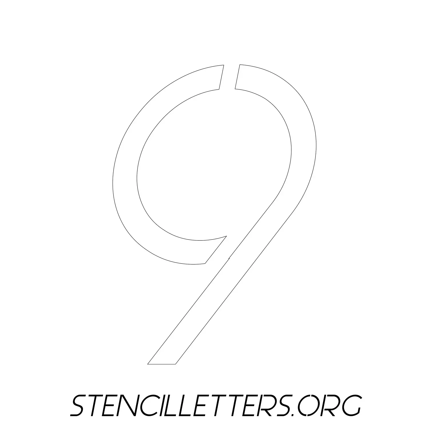 5 Inch Free Printable Individual 44 Italic Number Stencils