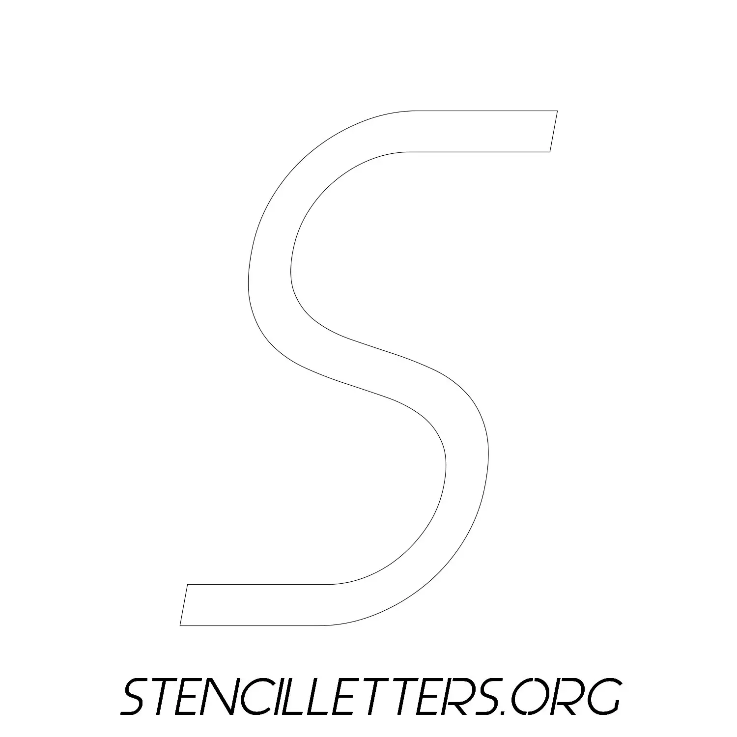5 Inch Free Printable Individual 44 Italic Uppercase Letter Stencils