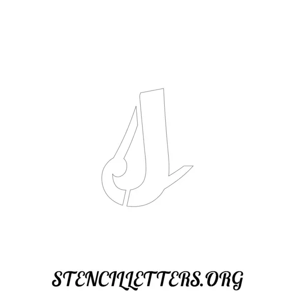 2 Inch Free Printable Individual 45 Italic Lowercase Letter Stencils