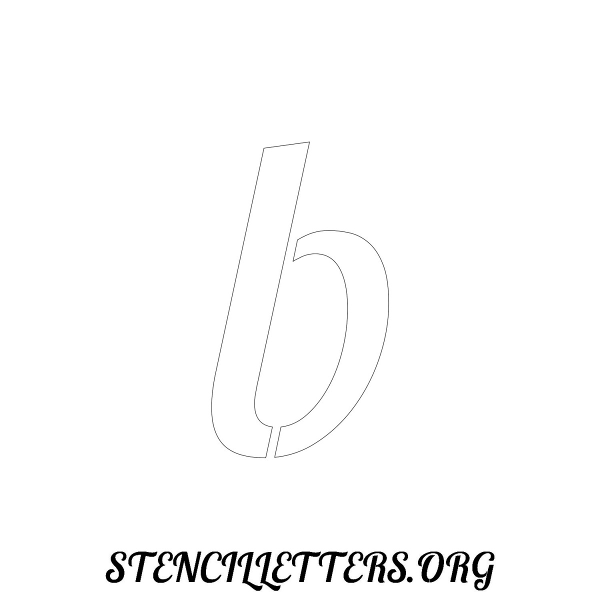 4 Inch Free Printable Individual 45 Italic Lowercase Letter Stencils ...