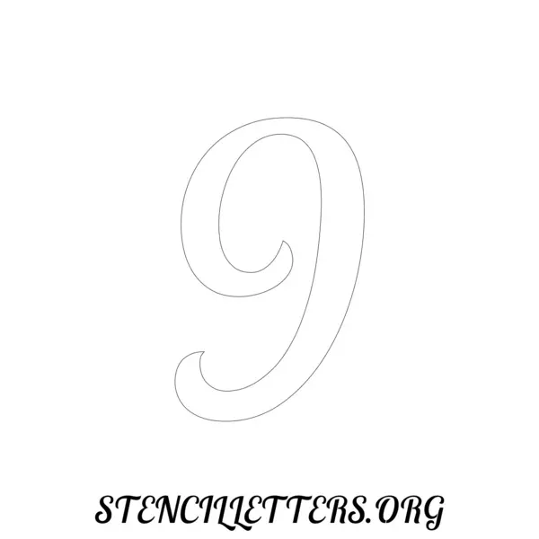 2 Inch Free Printable Individual 45 Italic Number Stencils