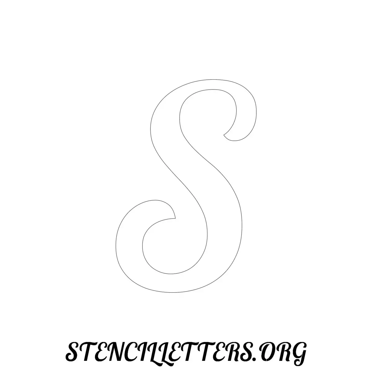 4 Inch Free Printable Individual 45 Italic Uppercase Letter Stencils