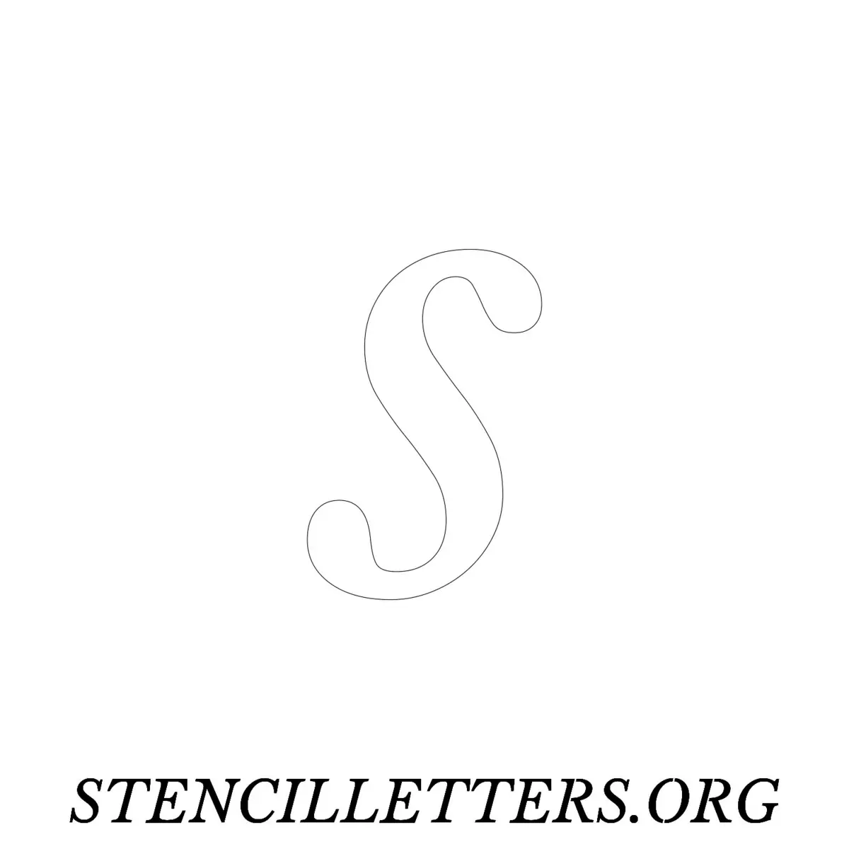 4 Inch Free Printable Individual 48 Italic Lowercase Letter Stencils