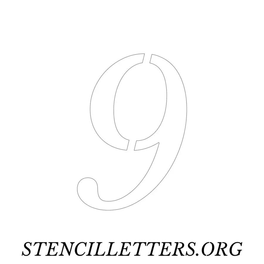 3 Inch Free Printable Individual 48 Italic Number Stencils