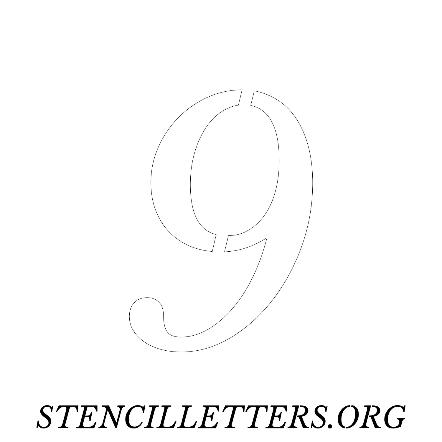 5 Inch Free Printable Individual 48 Italic Number Stencils