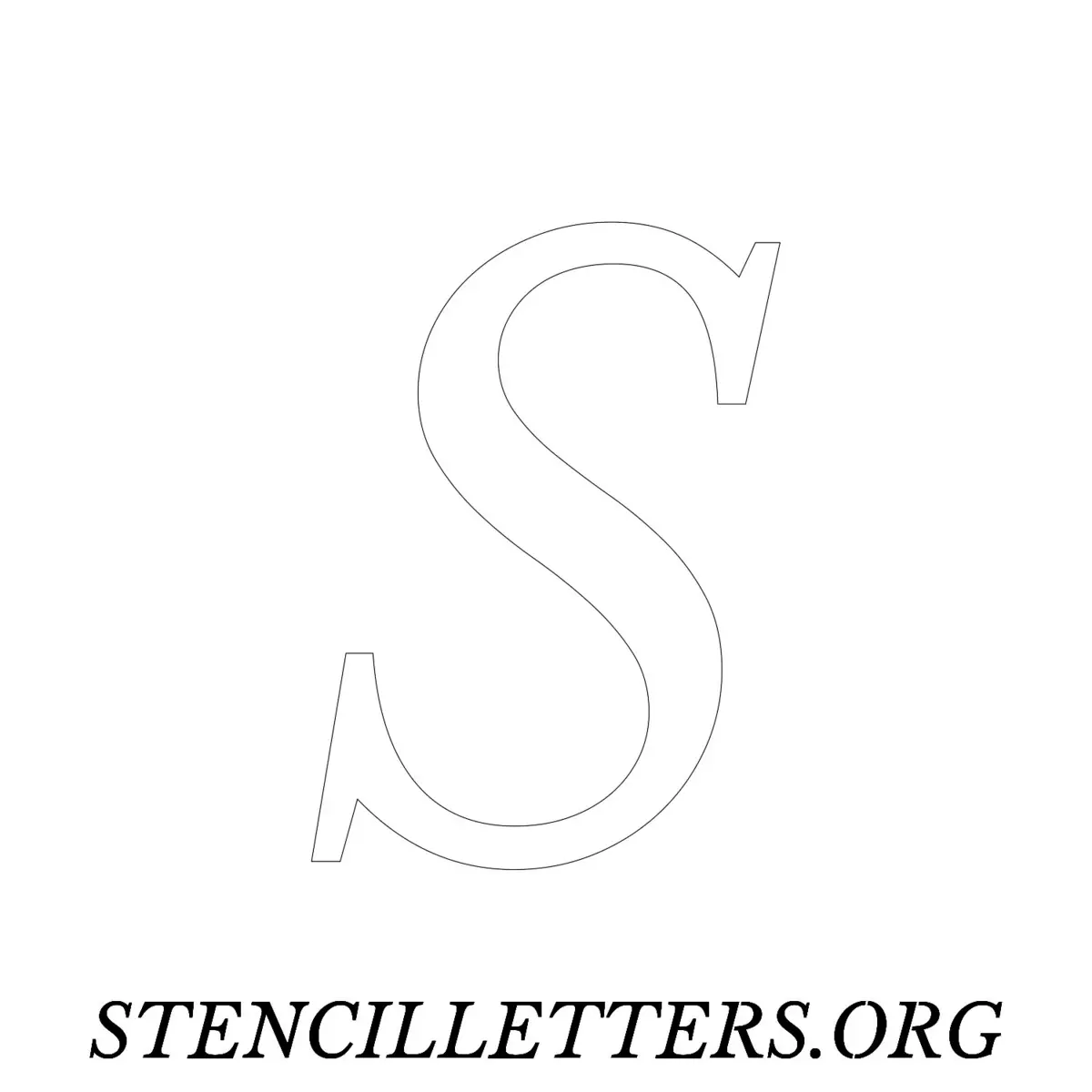 4 Inch Free Printable Individual 48 Italic Uppercase Letter Stencils