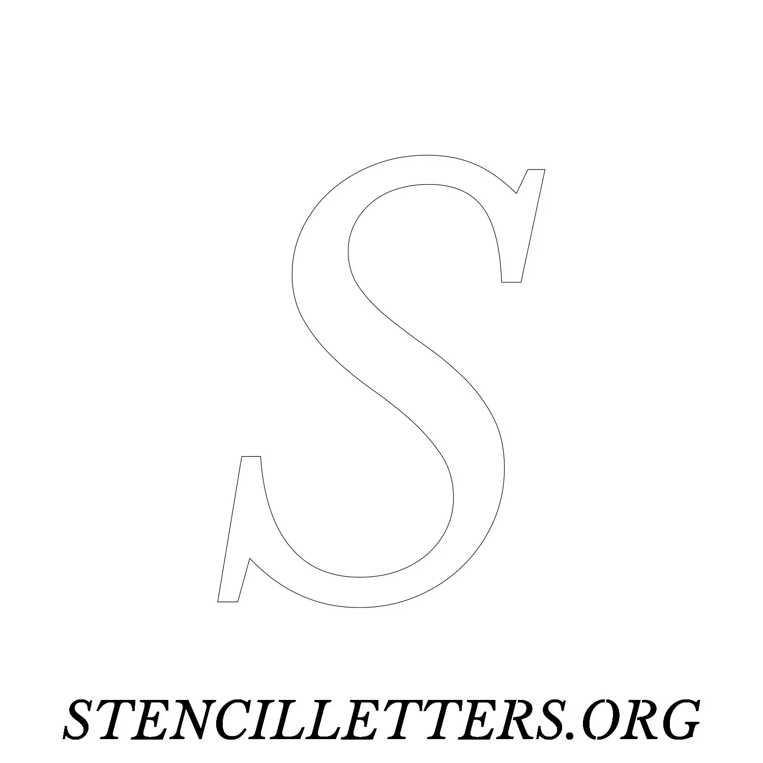 5 Inch Free Printable Individual 48 Italic Uppercase Letter Stencils