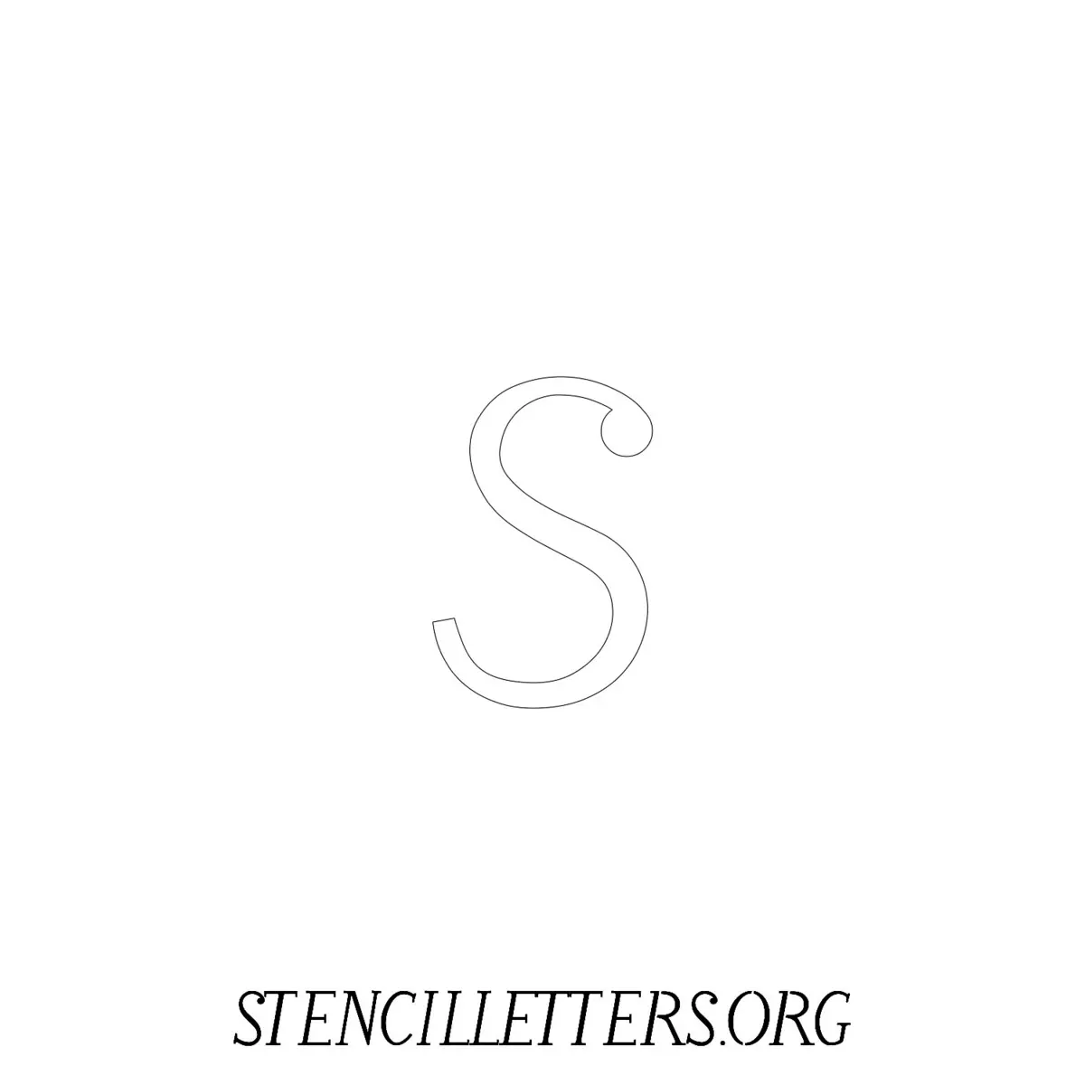 4 Inch Free Printable Individual 49 Italic Lowercase Letter Stencils