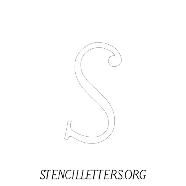 2 Inch Free Printable Individual 49 Italic Uppercase Letter Stencils