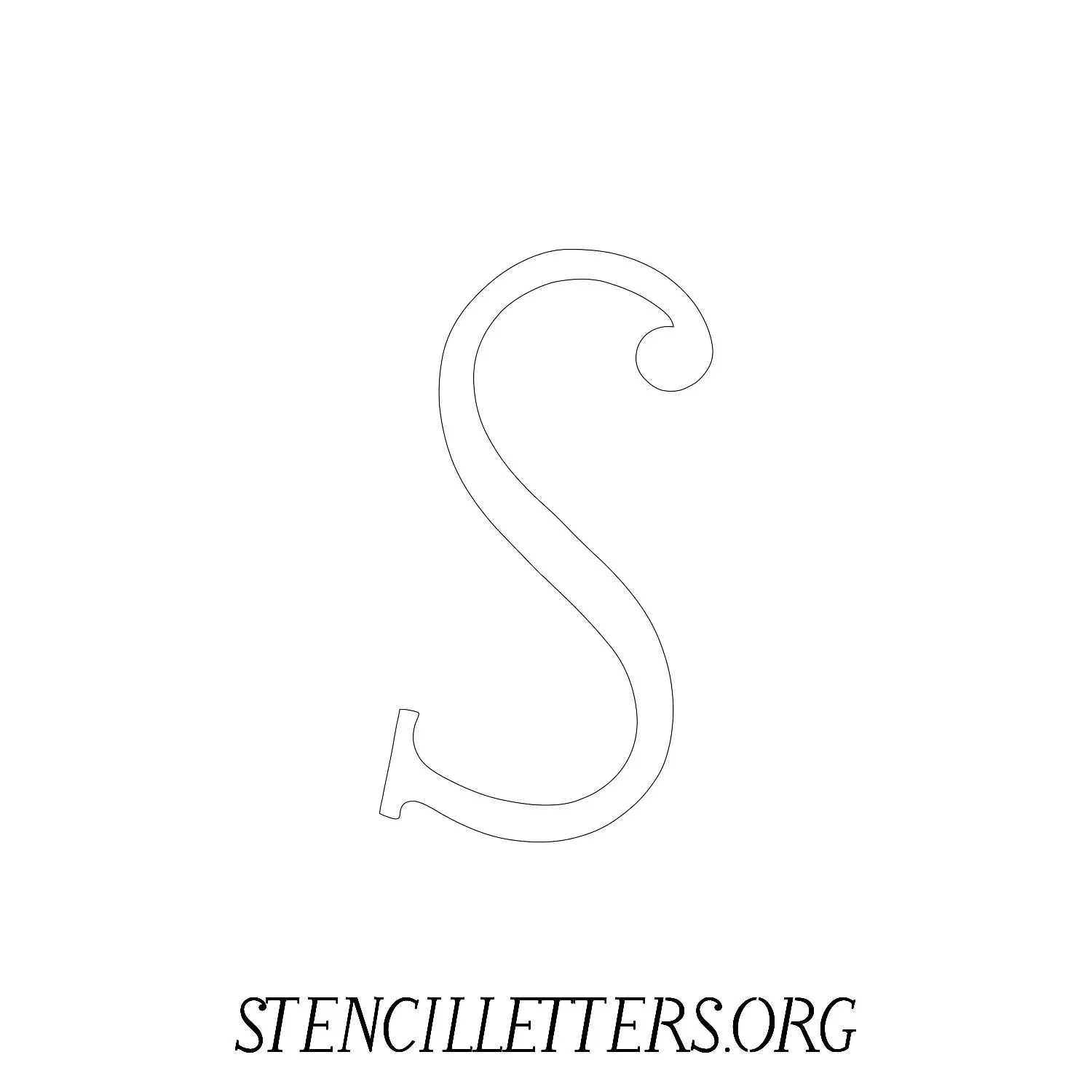 5 Inch Free Printable Individual 49 Italic Uppercase Letter Stencils