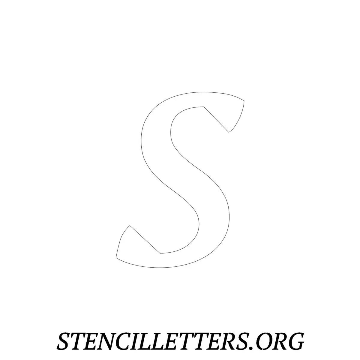 4 Inch Free Printable Individual 50 Italic Lowercase Letter Stencils