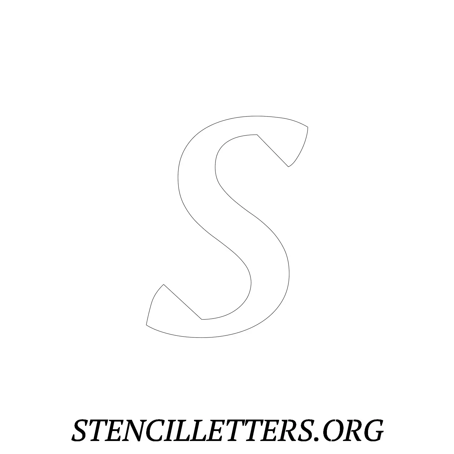 5 Inch Free Printable Individual 50 Italic Lowercase Letter Stencils