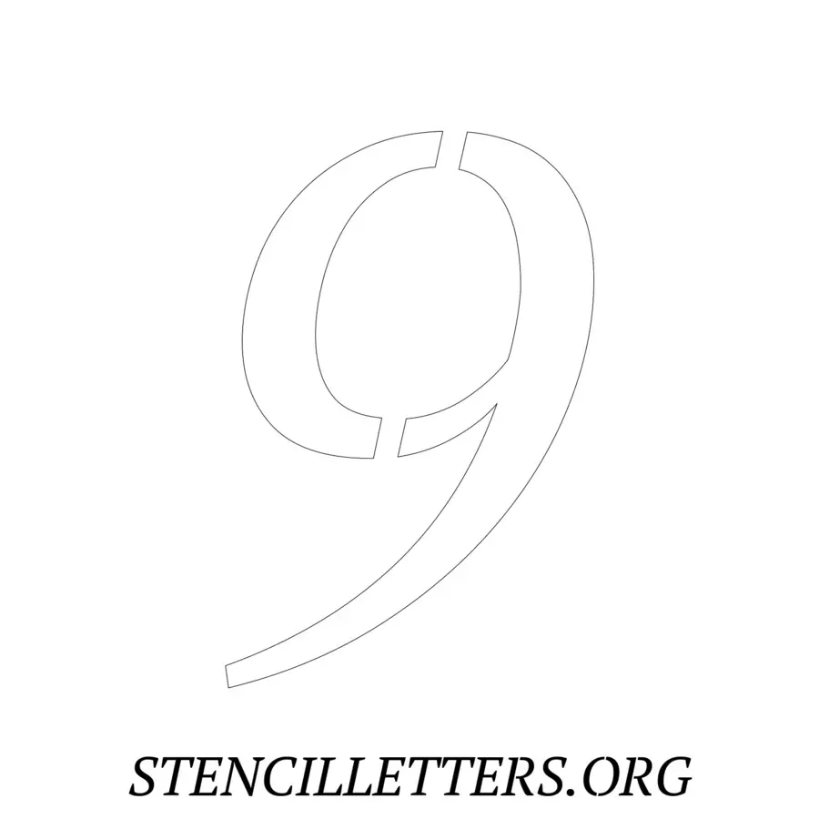 3 Inch Free Printable Individual 50 Italic Number Stencils