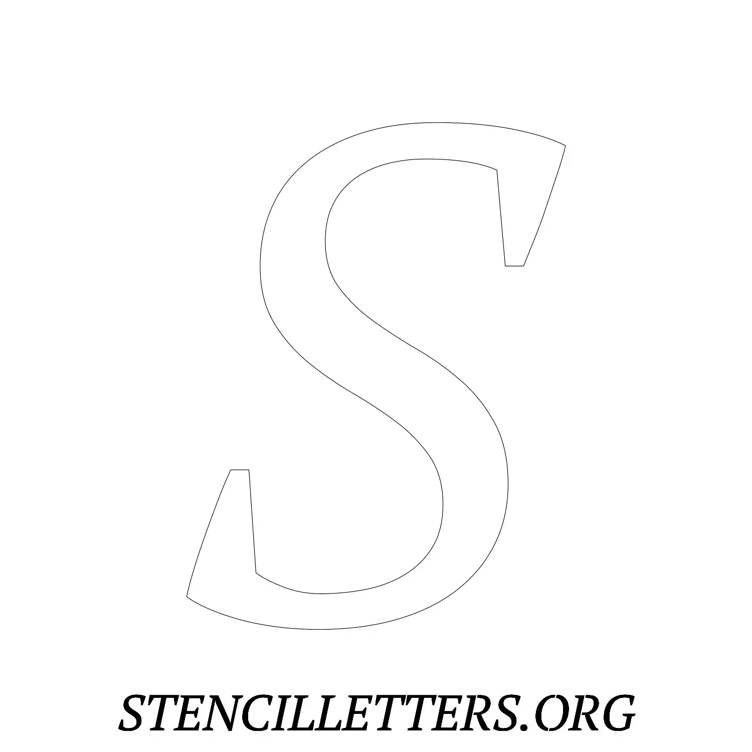 5 Inch Free Printable Individual 50 Italic Uppercase Letter Stencils