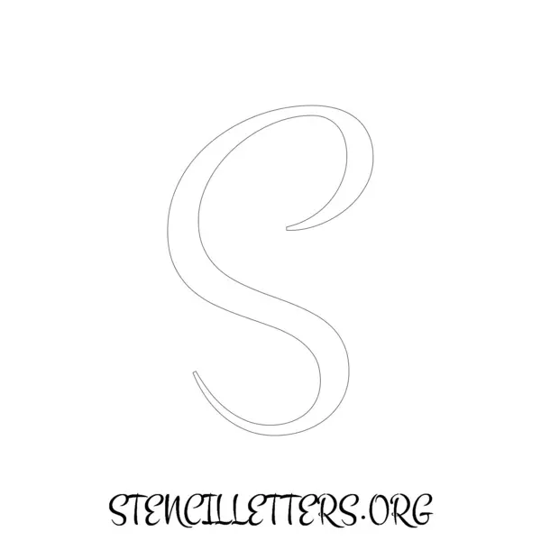 2 Inch Free Printable Individual 8 Elegant Uppercase Letter Stencils