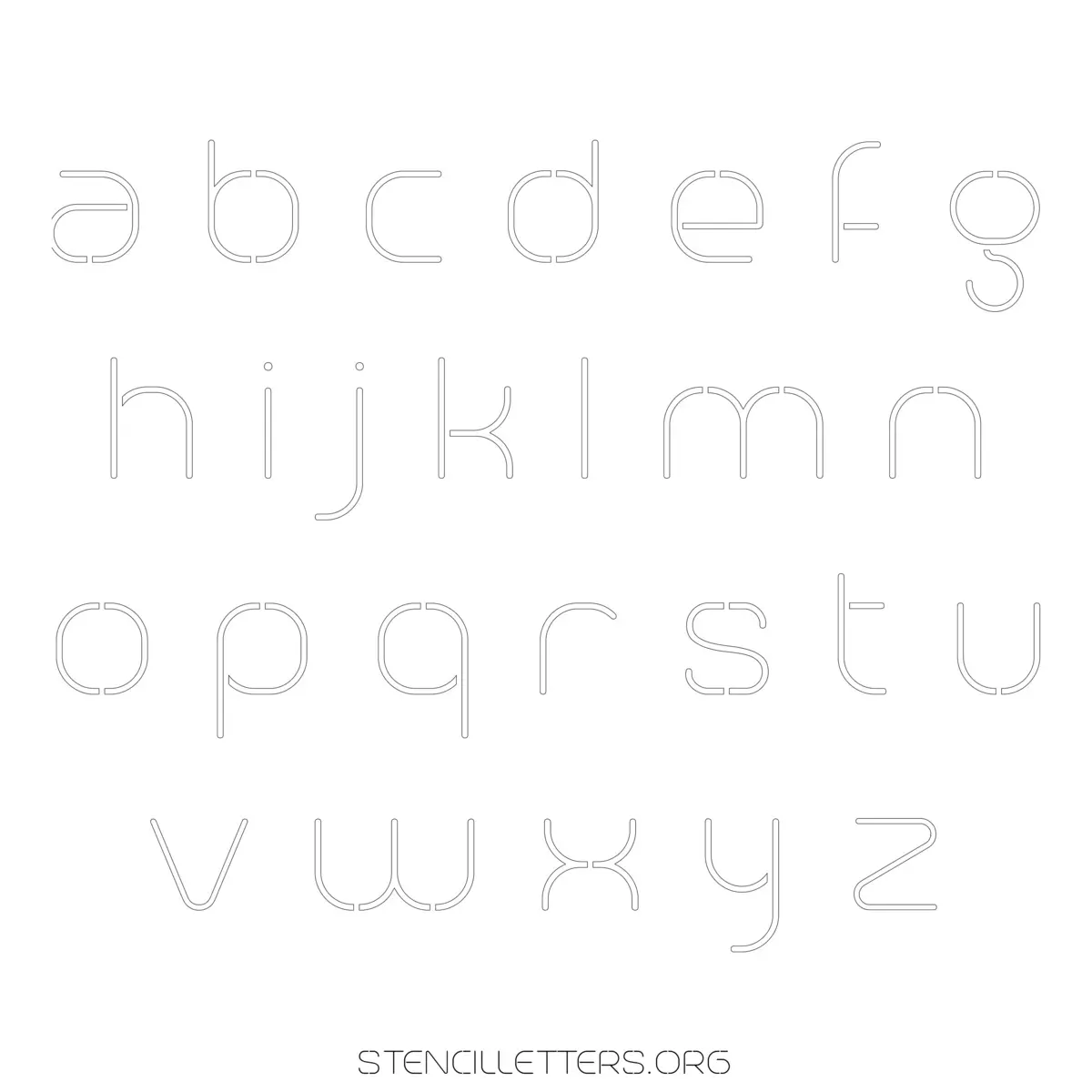 Free Printable Lowercase Letter Stencils Design Style 1 Elegant