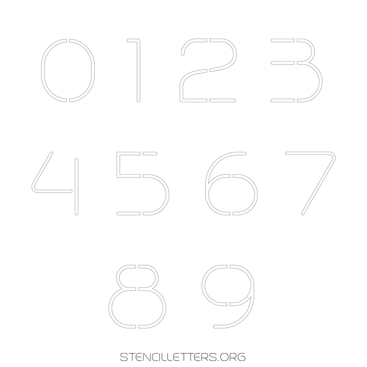 Free Printable Numbers Stencils Design Style 1 Elegant