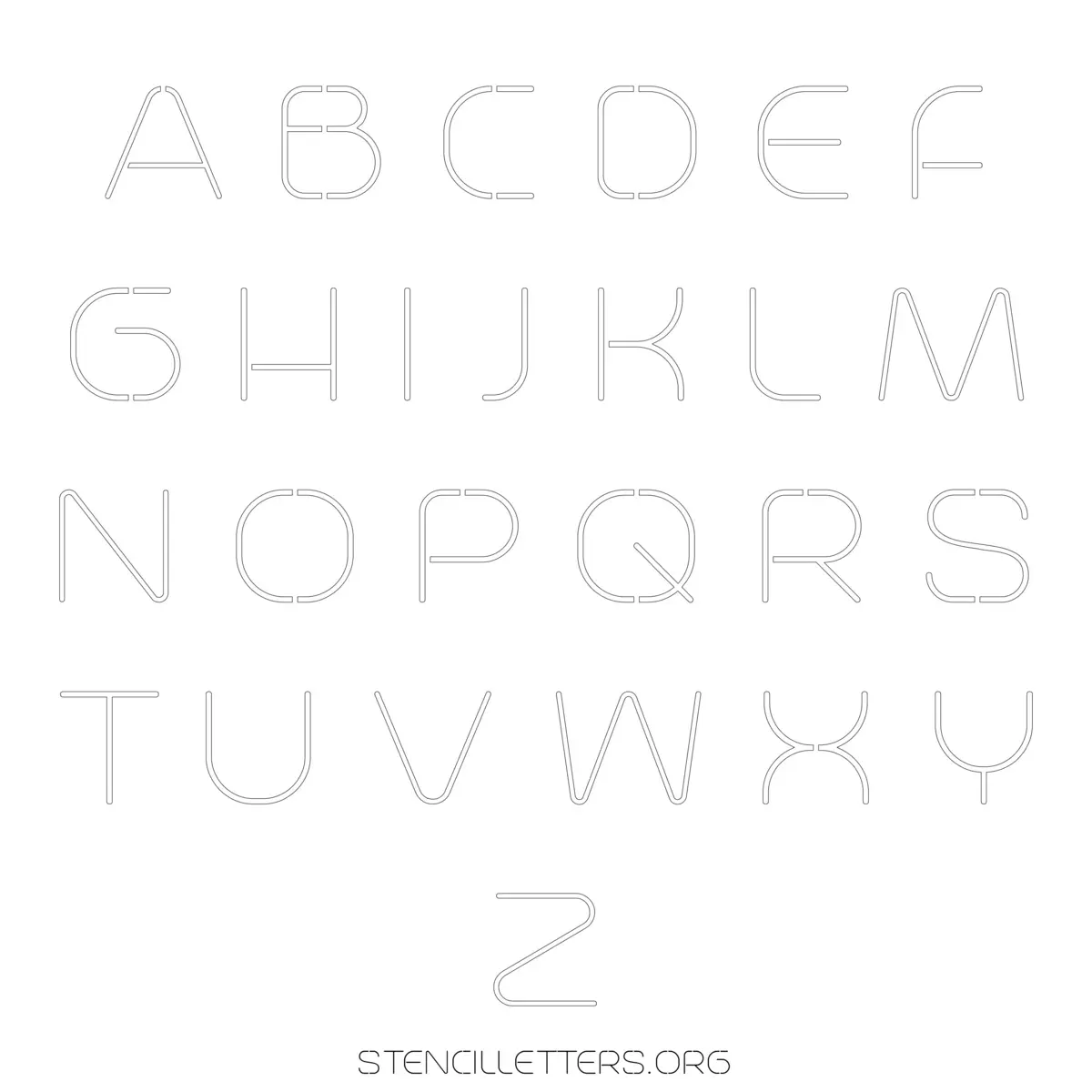 Free Printable Uppercase Letter Stencils Design Style 1 Elegant