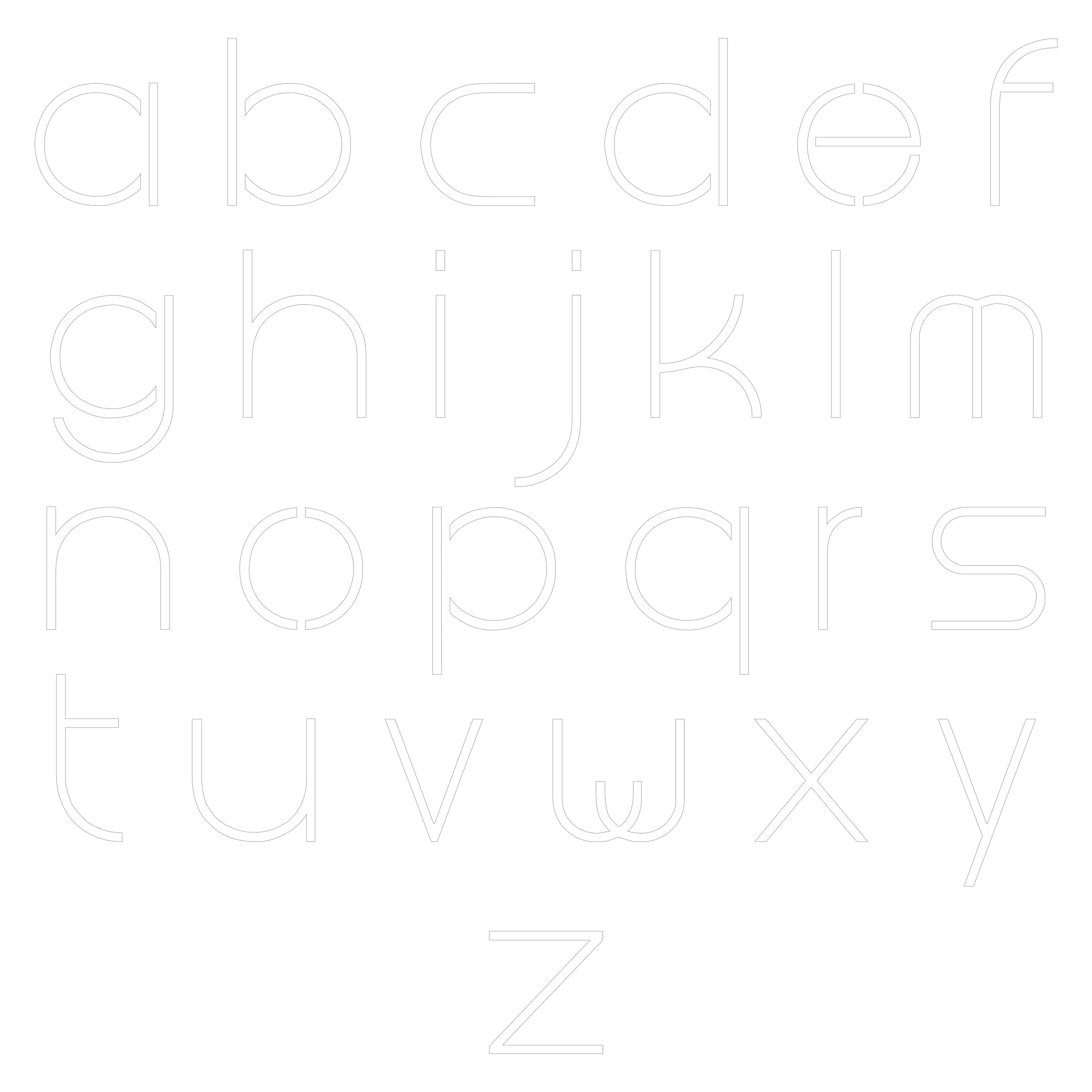 Free Lowercase Letter Stencils Premium Design Style 10 Elegant