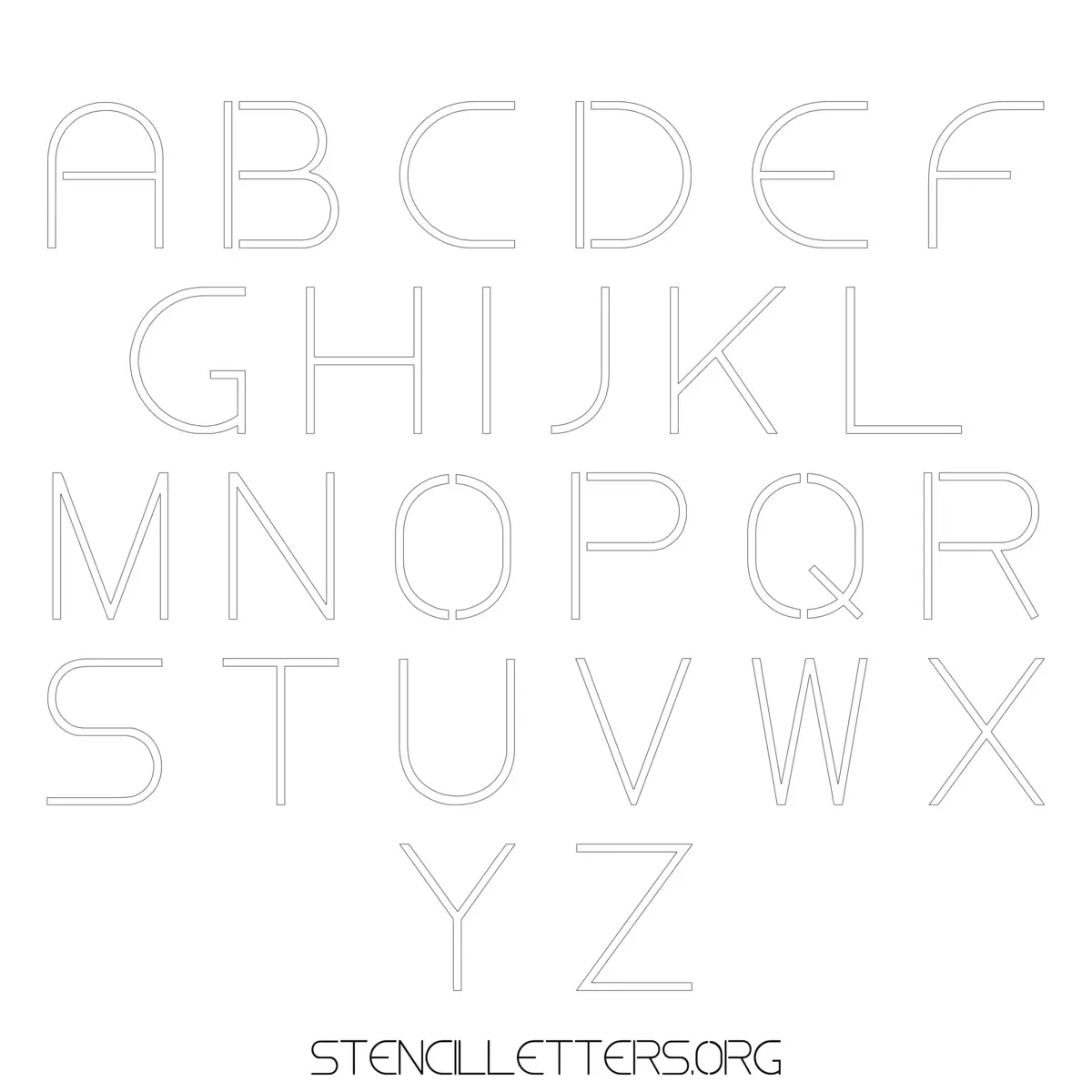 Free Printable Uppercase Letter Stencils Design Style 10 Elegant